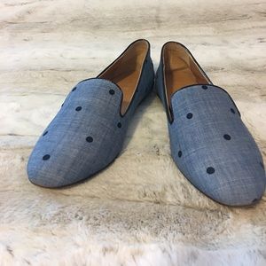 J.Crew denim polka dot Loafers