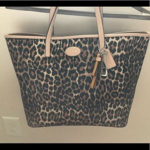 Coach leopard print tote