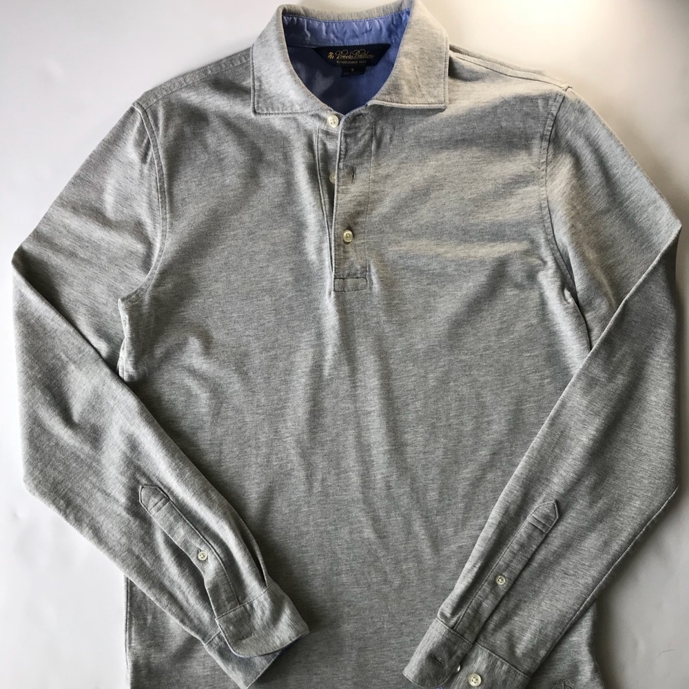 Brooks Brothers Long Sleeve Cotton Pique Polo Sz.S