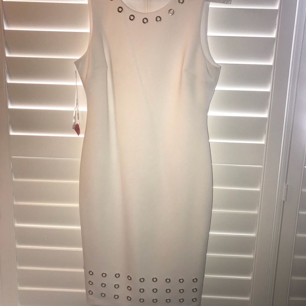 Calvin Klein Cream and Gold hardware lined dress