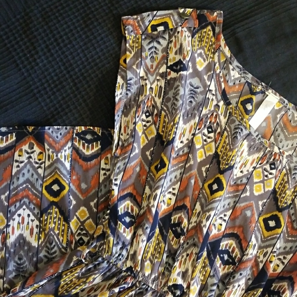 Patterned Hi-Lo Dress Aztec Print