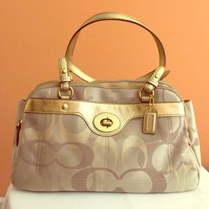 Brand new with tags gold & sand colored Coach bag!