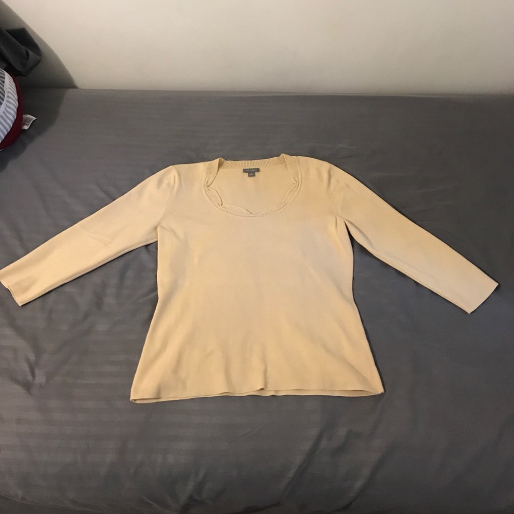 Tan expendable Ann Tayler opened neck top