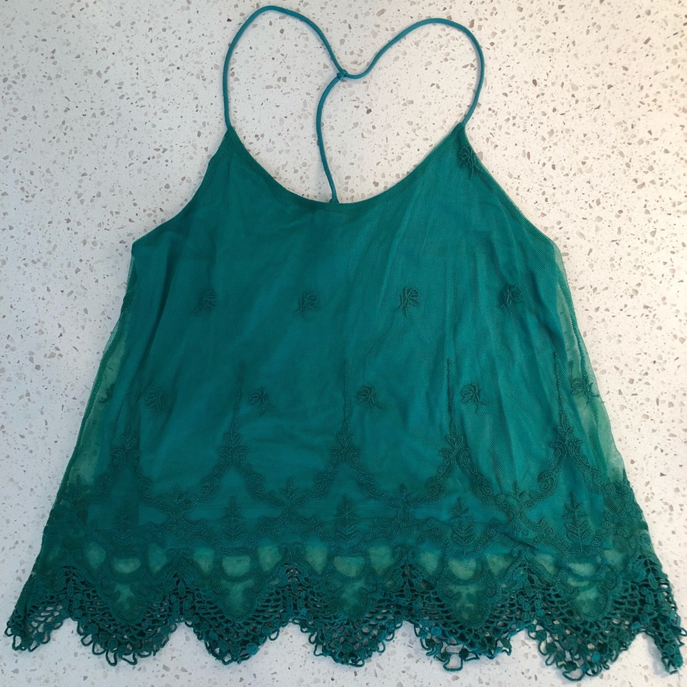 Aqua lace tank