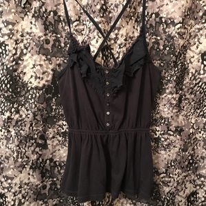 Abercrombie Kids • Navy Ruffle top