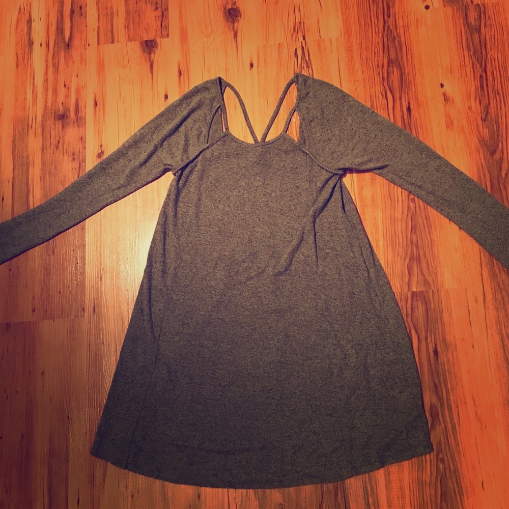 Long sleeve cut out back sweater dress
