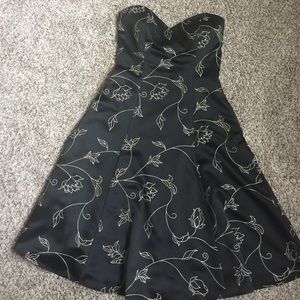 Black and gold cocktail dress