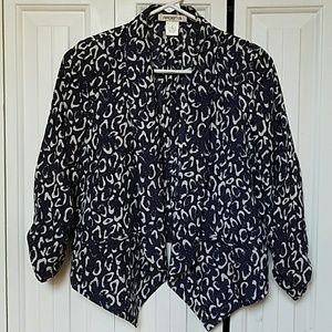 Navy Animal print blazer