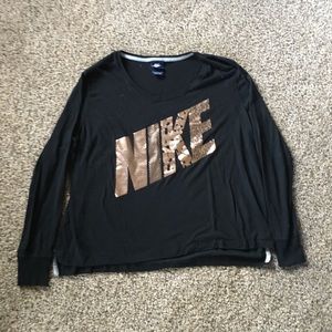 Long sleeve, Rose gold Nike logo