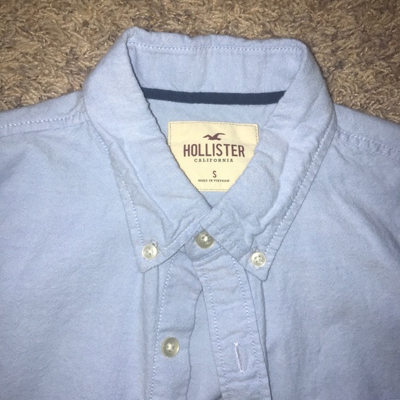 blue shirt sleeve button-up shirt - Picture 2 of 5