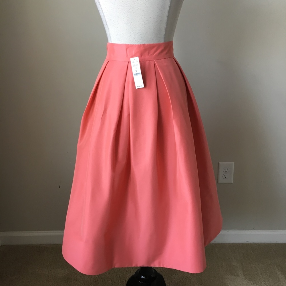 Box pleated taffeta midi gelato skirt - Picture 4 of 6
