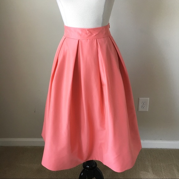 Box pleated taffeta midi gelato skirt - Picture 2 of 6