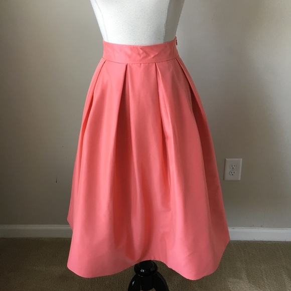 Box pleated taffeta midi gelato skirt - Picture 3 of 6