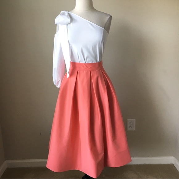 Box pleated taffeta midi gelato skirt - Picture 6 of 6