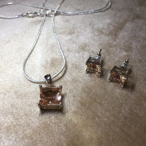 Morganite Necklace & Earrings