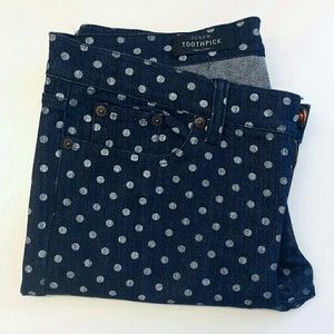 J crew toothpick ankle polka dot jeans
