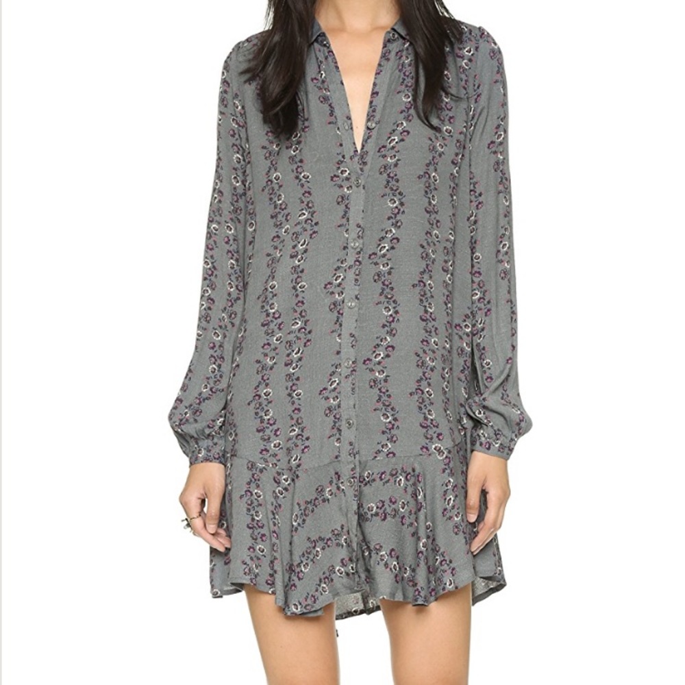 Free People Button Down Shirtdress
