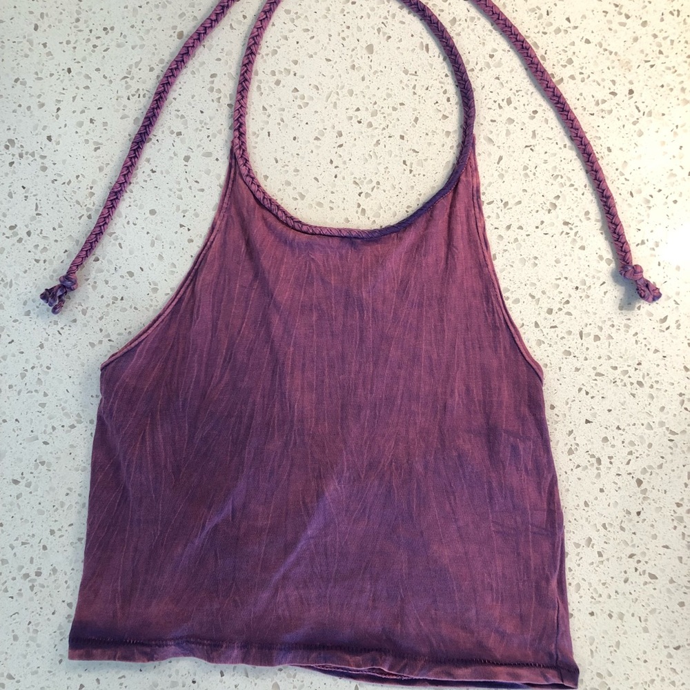 Purple halter crop top