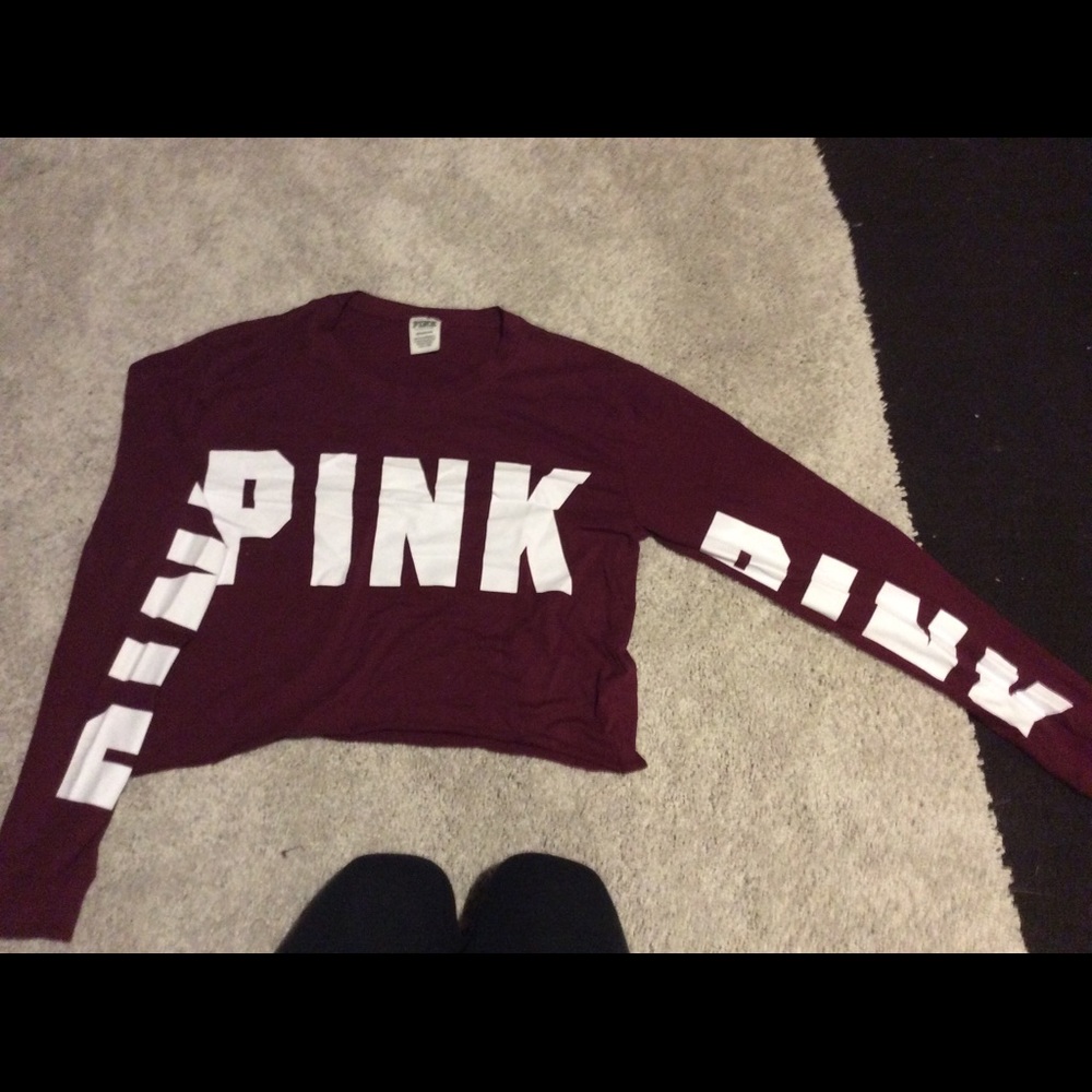 Pink long sleeves half cut