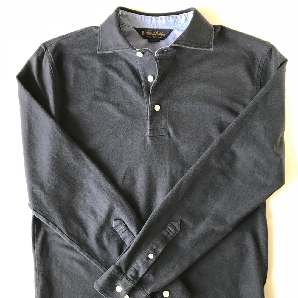 Brooks Brothers Long Sleeve Cotton Pique Polo Sz.S