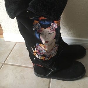 Black Ed Hardy Winter Boots