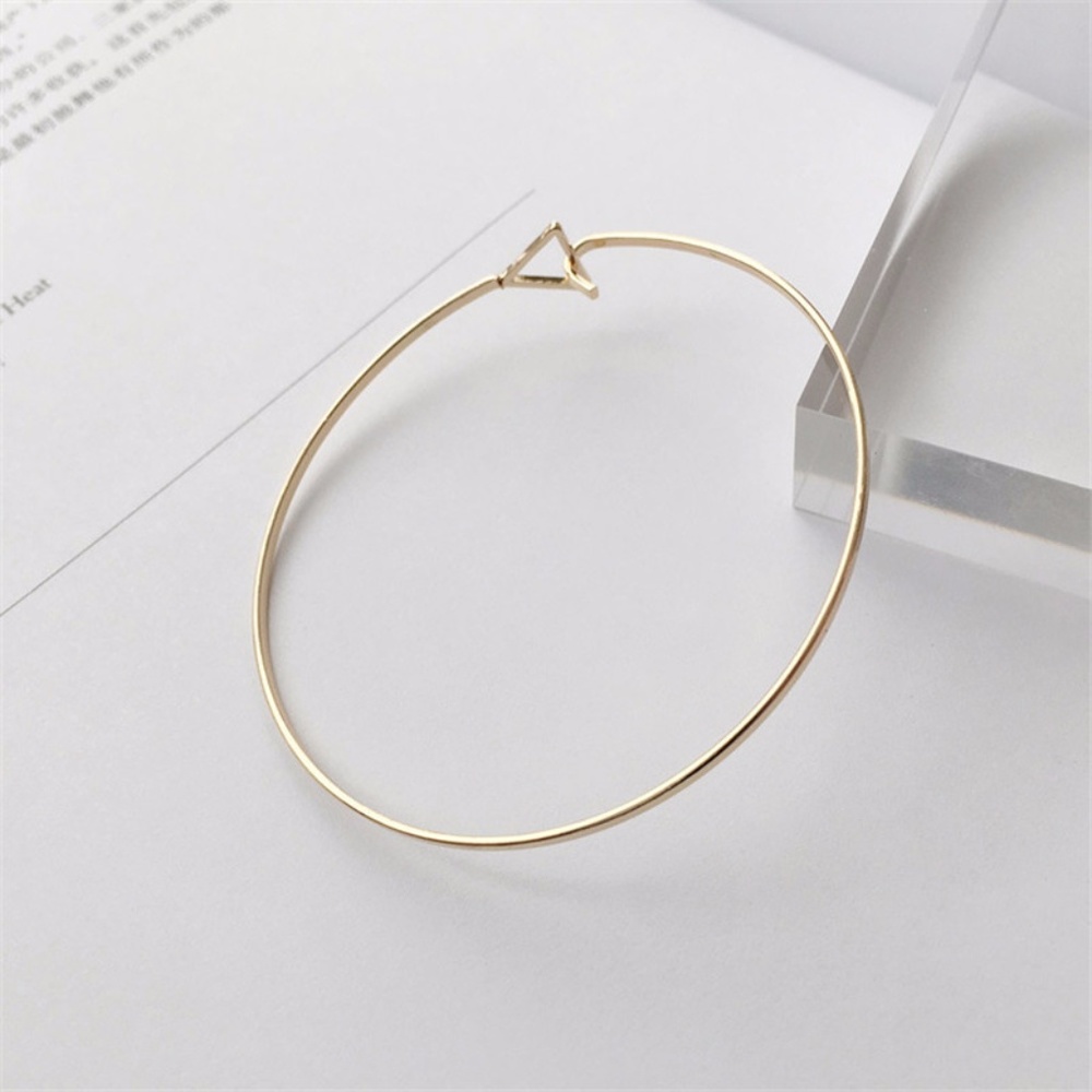 Triangle gold toned bangle bracelet - Picture 2 of 3