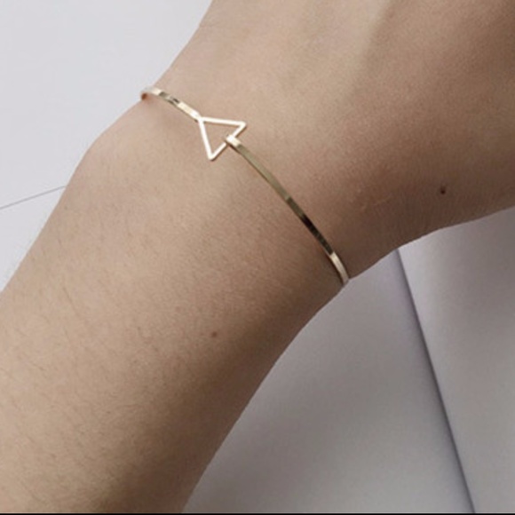 Triangle gold toned bangle bracelet - Picture 3 of 3