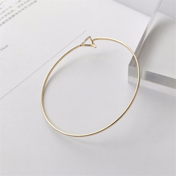 Triangle gold toned bangle bracelet - Picture 2 of 3