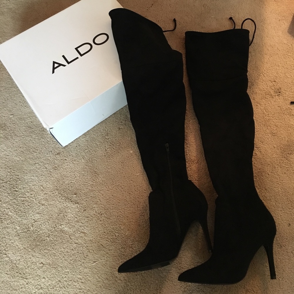 Over the Knee Pointed Suede Boot