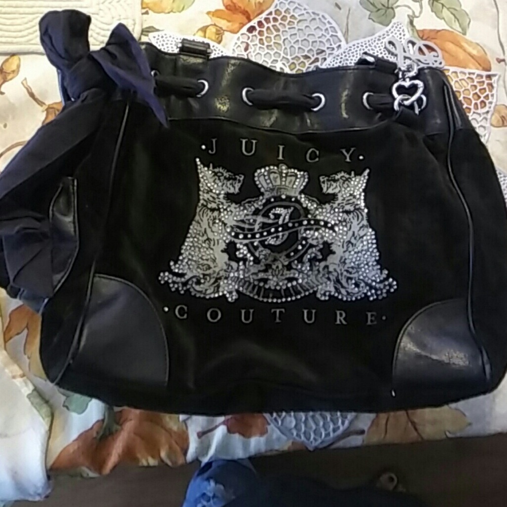 Juicy Couture black velour hand bag