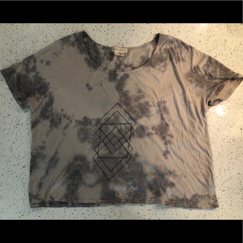Grey tie dye tee
