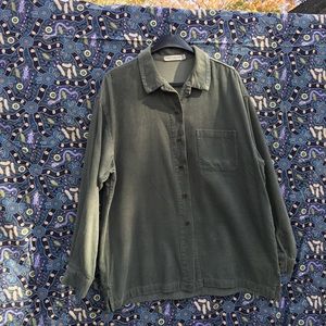CUT LOOSE HEAVY CORD SHIRT, OLIVE GR., WOMEN'S LG.