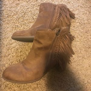 Beautiful fringe ankle boots