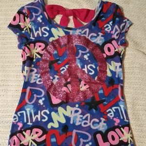 Girls Peace short sleeve top