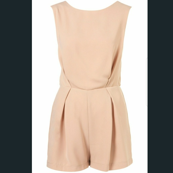 Topshop Petite Black Lace Back Tailored Romper - Picture 3 of 8