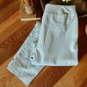 Oscar de la Renta Powder Blue Leather Pants