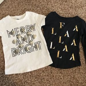 Bundle of two girl Christmas tshirts