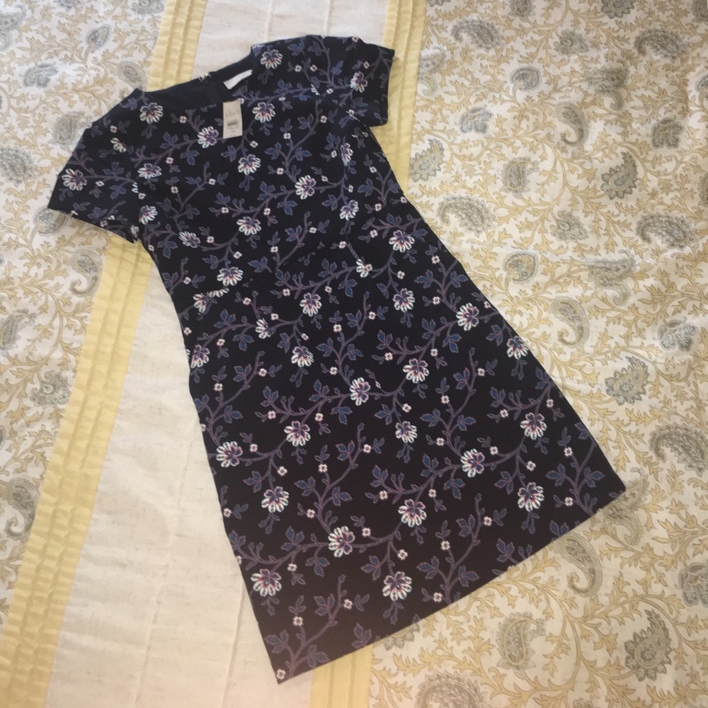 LOFT Petite Floral Vine Sheath Dress