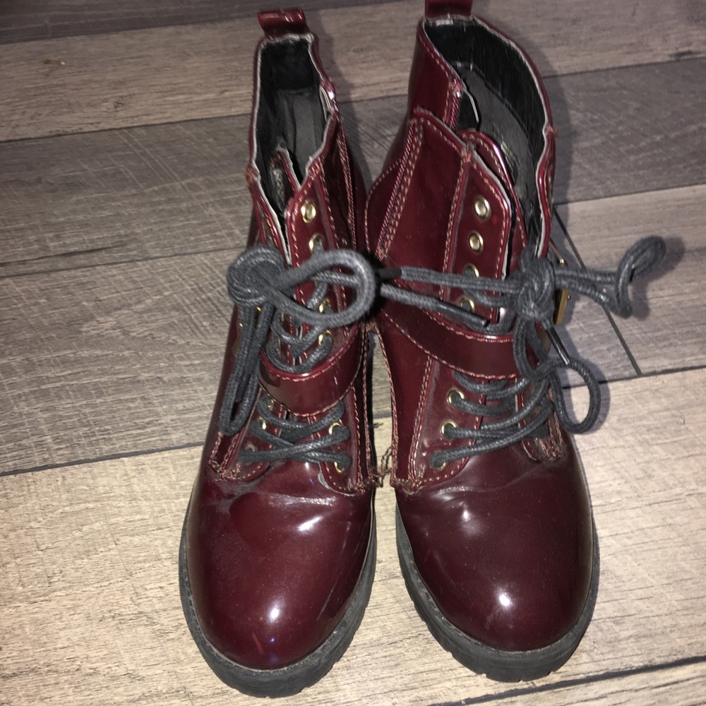 Red bootie heels
