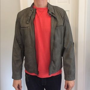 Grey faux leather Calvin Klein men’s jacket!