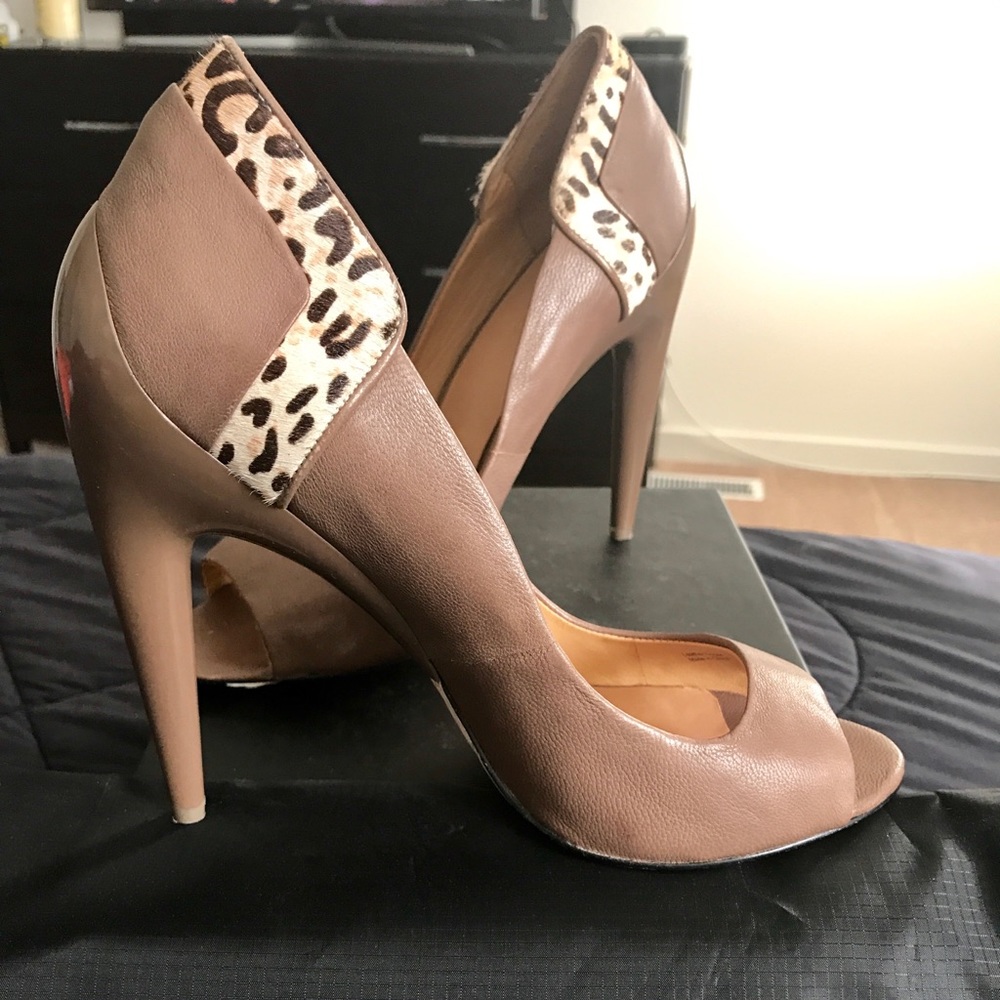 L.A.M.B Dora Leopard-Print Heel Pump