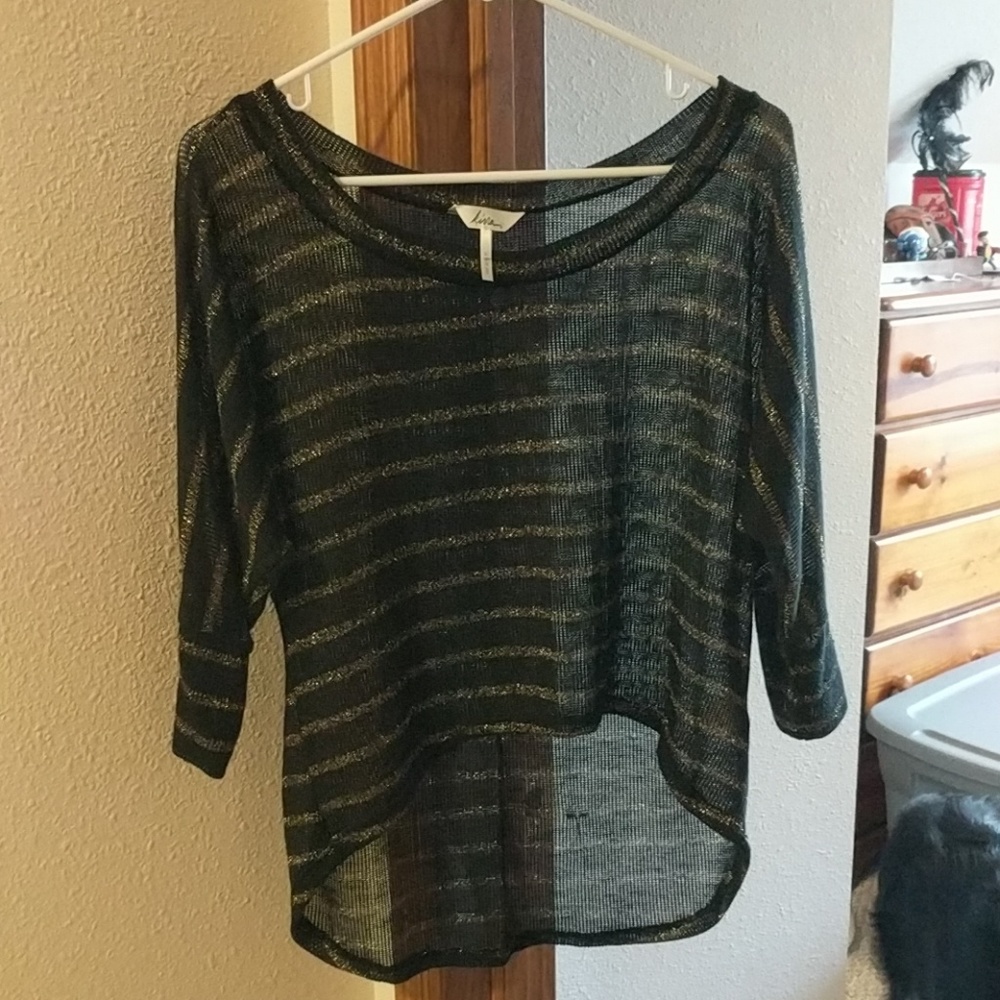 Sheer black and gold sweater