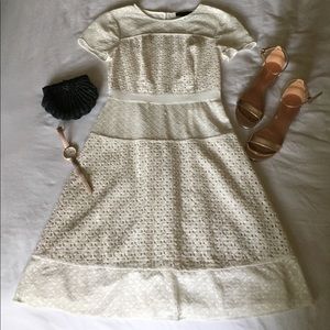 Banana Republic Ivory Fit and Flare dress