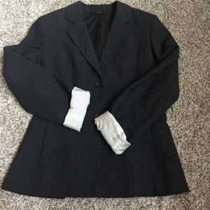 Express dark charcoal with stripes suit blazer