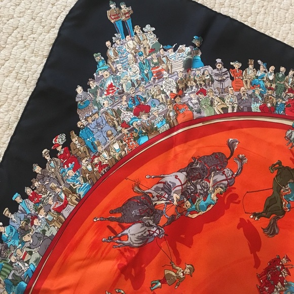 Hermes silk scarf. 34X34 - Picture 4 of 8