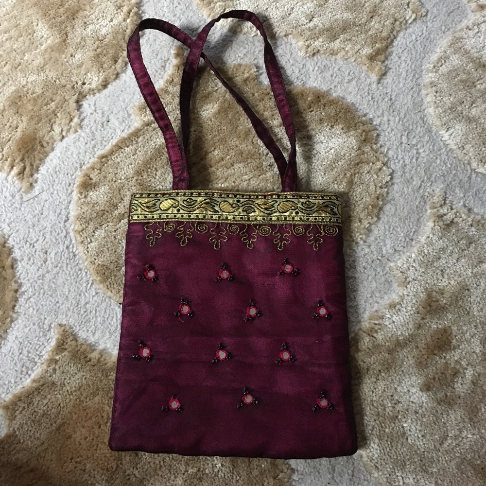 Deep red mini tote bag