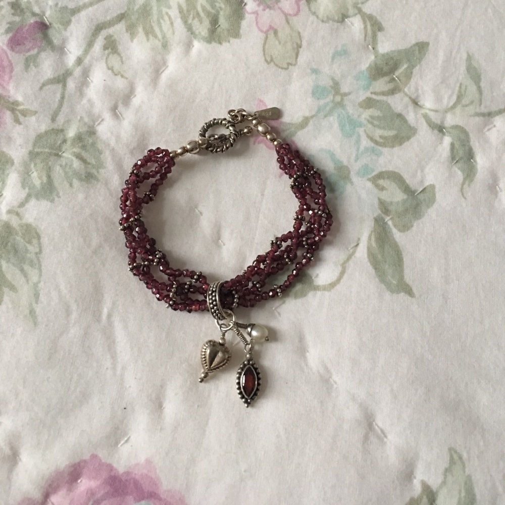 Garnet/sterling bracelet