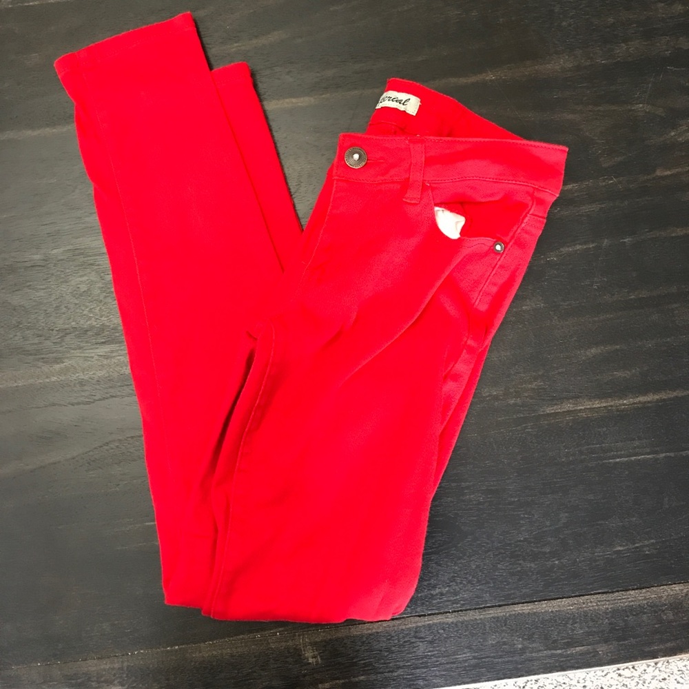 EUC red skinny jeans