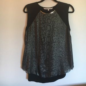 Rachel Roy Snakeskin Tank with Gold Metal Detail
