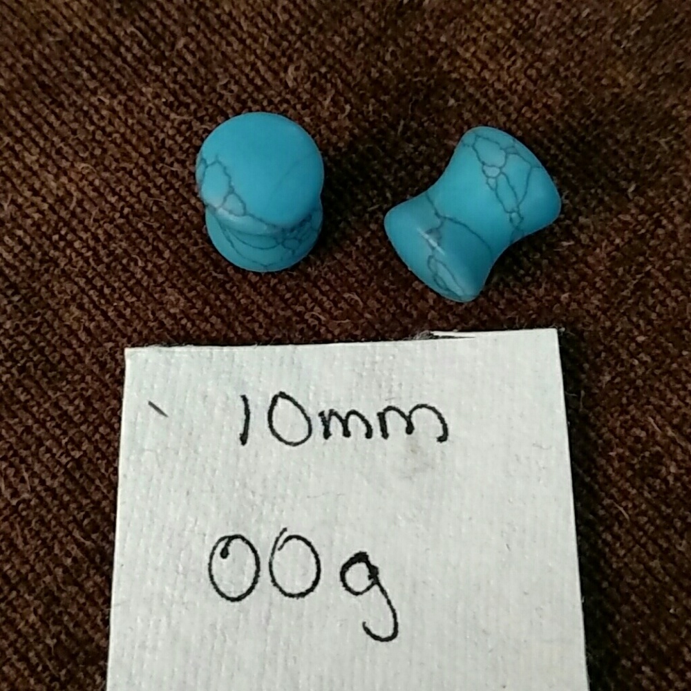 Turquoise stone plugs 10mm 00g